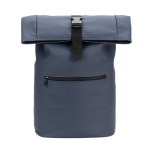 Rolltop-Laptop-Rucksack aus Kunstleder 15 L 16” farbe blau achte Ansicht