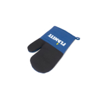 Küchenhandschuh aus 100 % Baumwolle mit rutschfestem Silikon farbe köngisblau Ansicht mit Logo 1