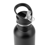 Edelstahlflasche einwandig mit Trinkhalm 690 ml farbe schwarz vierte Ansicht