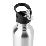 Edelstahlflasche einwandig mit Trinkhalm 690 ml farbe mattsilber vierte Ansicht