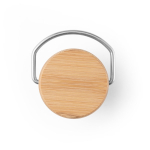 Edelstahlflasche mit Bambusdeckel mit Trageschlaufe 580ml farbe schwarz siebte Ansicht