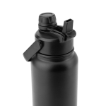 Doppelwandige Edelstahlflasche mit 2-in-1-Trinkaufsatz 830ml farbe schwarz dritte Ansicht