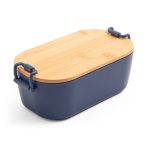 Hermetische Lunchbox aus Kunststoff mit Bambusdeckel und Schnallen 1 L farbe marineblau zweite Ansicht