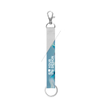 Kurzes Polyester-Lanyard für Sublimation mit Ring und Karabiner Ansicht mit Druckbereich