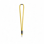 Rundkordel-Lanyard aus Polyamid mit Karabinerhaken und sublimierbarem Etikett farbe gelb