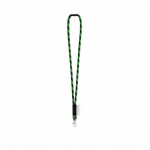 Rundkordel-Lanyard aus Polyamid mit Karabinerhaken und sublimierbarem Etikett farbe grün