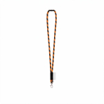 Rundkordel-Lanyard aus Polyamid mit Karabinerhaken und sublimierbarem Etikett farbe orange