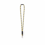 Rundkordel-Lanyard aus Polyamid mit Karabinerhaken und sublimierbarem Etikett farbe dunkelgelb