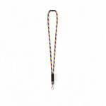 Rundkordel-Lanyard aus Polyamid mit Karabinerhaken und sublimierbarem Etikett farbe neonorange