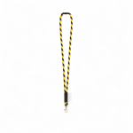 Rundkordel-Lanyard aus Polyamid mit Karabinerhaken und sublimierbarem Etikett farbe hellgelb