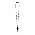Rundkordel-Lanyard aus Polyamid mit Karabinerhaken und sublimierbarem Etikett Ansicht mit Druckbereich