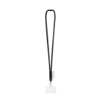 Rundkordel-Lanyard, in Europa hergestellt, mit Standardkarabiner farbe schwarz