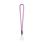 Rundkordel-Lanyard, in Europa hergestellt, mit Standardkarabiner farbe neonrosa