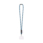 Rundkordel-Lanyard, in Europa hergestellt, mit Standardkarabiner farbe cyan-blau