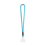 Rundkordel-Lanyard, in Europa hergestellt, mit Standardkarabiner farbe hellblau