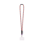 Rundkordel-Lanyard, in Europa hergestellt, mit Standardkarabiner farbe neonorange