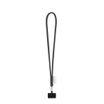 Rundkordel-Lanyard mit Karabiner und Handyhalterung 6,5 x 4,1 cm farbe schwarz