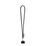 Rundkordel-Lanyard mit Karabiner und Handyhalterung 6,5 x 4,1 cm farbe schwarz zweite Ansicht