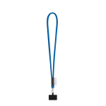 Rundkordel-Lanyard mit Karabiner und Handyhalterung 6,5 x 4,1 cm farbe blau