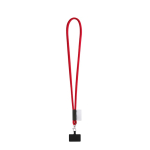 Rundkordel-Lanyard mit Karabiner und Handyhalterung 6,5 x 4,1 cm farbe rot