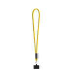 Rundkordel-Lanyard mit Karabiner und Handyhalterung 6,5 x 4,1 cm farbe gelb