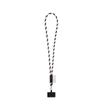 Rundkordel-Lanyard mit Karabiner und Handyhalterung 6,5 x 4,1 cm farbe weiß/schwarz