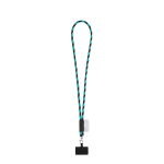 Rundkordel-Lanyard mit Karabiner und Handyhalterung 6,5 x 4,1 cm farbe cyan-blau