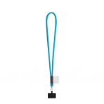 Rundkordel-Lanyard mit Karabiner und Handyhalterung 6,5 x 4,1 cm farbe hellblau