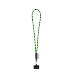 Rundkordel-Lanyard mit Karabiner und Handyhalterung 6,5 x 4,1 cm farbe neongrün