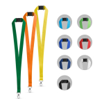 Polyester-Lanyard mit Metallkarabiner und Sicherheitsverschluss 2 cm Ansicht in vielen Farben