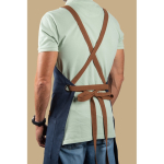 Öko-Schürze mit 3 Multifunktionstaschen und gekreuzten Trägern 220 g/m² farbe marineblau vierte Ansicht