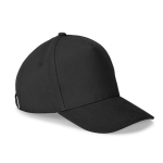 5-Panel-Cap aus gebürsteter Baumwolle mit Metallschnalle 260 g/m² farbe schwarz zweite Ansicht