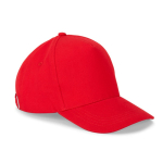 5-Panel-Cap aus gebürsteter Baumwolle mit Metallschnalle 260 g/m² farbe rot zweite Ansicht