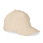 5-Panel-Cap aus gebürsteter Baumwolle mit Metallschnalle 260 g/m² farbe beige zweite Ansicht