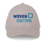 Verstellbare Kappe aus gebürsteter Baumwolle mit 6 Segmenten 260 g/m² farbe hellgrau Ansicht mit Logo 2