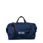 Geräumige Sporttasche aus Kunststoffabfällen aus dem Ozean farbe marineblau Ansicht mit Druckbereich