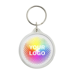 Kunststoff-Schlüsselanhänger aus europäischer Fertigung mit Metallring zweite Ansicht