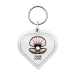 Kunststoff-Schlüsselanhänger mit Metallring in Herzform zweite Ansicht