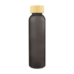 Farbige Glasflasche mit matter Beschichtung und Bambus-Schraubdeckel 500ml farbe schwarz erste Ansicht