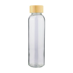 Farbige Glasflasche mit matter Beschichtung und Bambus-Schraubdeckel 500ml farbe transparent erste Ansicht