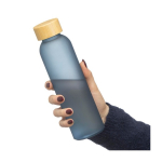 Farbige Glasflasche mit matter Beschichtung und Bambus-Schraubdeckel 500ml fünfte Ansicht