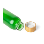 Farbige Glasflasche mit matter Beschichtung und Bambus-Schraubdeckel 500ml sechste Ansicht