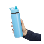 Edelstahl-Trinkflasche 500 ml mit klappbarem Mundstück und Strohhalm drittes Detailbild