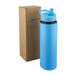 Edelstahl-Trinkflasche 500 ml mit klappbarem Mundstück und Strohhalm achte Ansicht