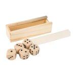 Würfelspiel aus Buchenholz in einer Box mit Schiebedeckel vierte Ansicht