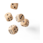 Würfelspiel aus Buchenholz in einer Box mit Schiebedeckel sechste Ansicht