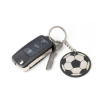 Schlüsselanhänger mit Ball-Design aus Edelstahl und Gummi dritte Ansicht