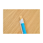 Kugelschreiber aus Kunststoff mit Bambusdrücker und weißem Clip, blaue Tinte neunte Ansicht