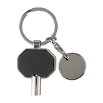 Schlüsselanhänger aus recyceltem Zink mit Heizkörperentlüfter und Einkaufschip dritte Ansicht