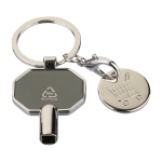 Schlüsselanhänger aus recyceltem Zink mit Heizkörperentlüfter und Einkaufschip fünfte Ansicht